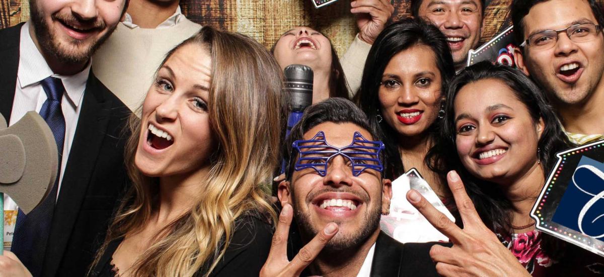 Smiling and laughing team